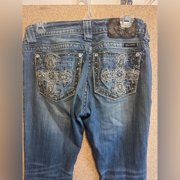 Classic Blue Women's Jeans MissMe Size 28 Bejeweled - Picture 6 of 7